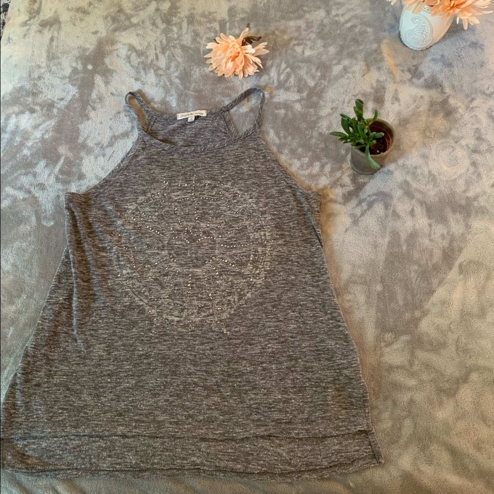 Soft Grey Tank Rhinestone Sun size M